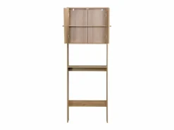 Sweeek Estante mueble de wc decorada en madera y caña natural Color natural claro Outlet