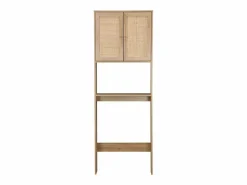 Sweeek Estante mueble de wc decorada en madera y caña natural Color natural claro Outlet