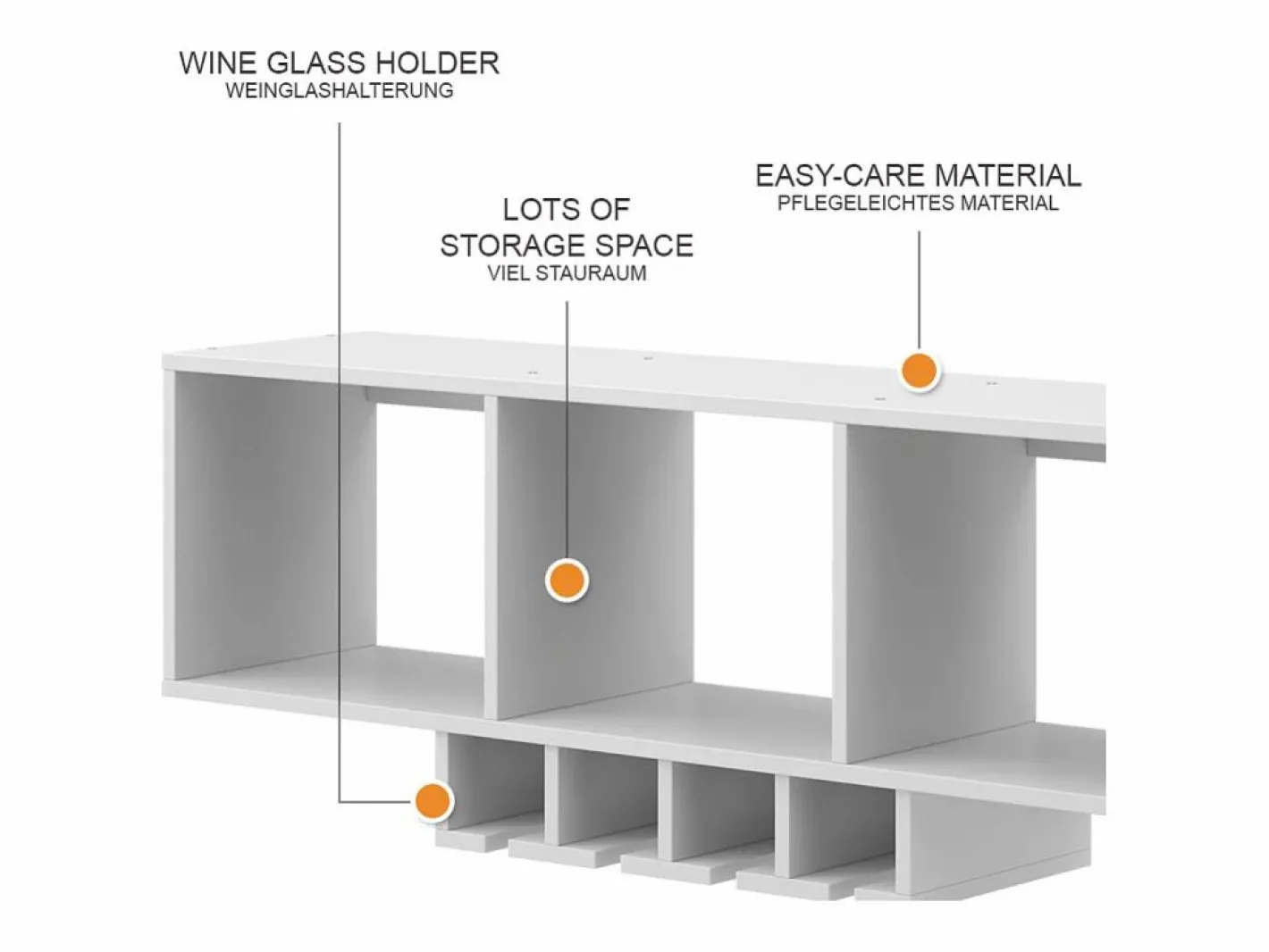 Estante para copas de vino 90x32.5x22 vin^Vicco Outlet