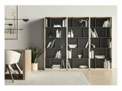 Estantería 5 alturas modelo 545 acabado roble claro/grafito. 191 cm(alto), 80 cm(ancho), Gris Best