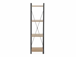 MSO Estantería|Estantería - Escalera de diseño 34 x 148 cm estilo roble y acero negro Loggia