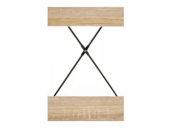 MSO Estantería|Estantería - Escalera de diseño 34 x 148 cm estilo roble y acero negro Loggia