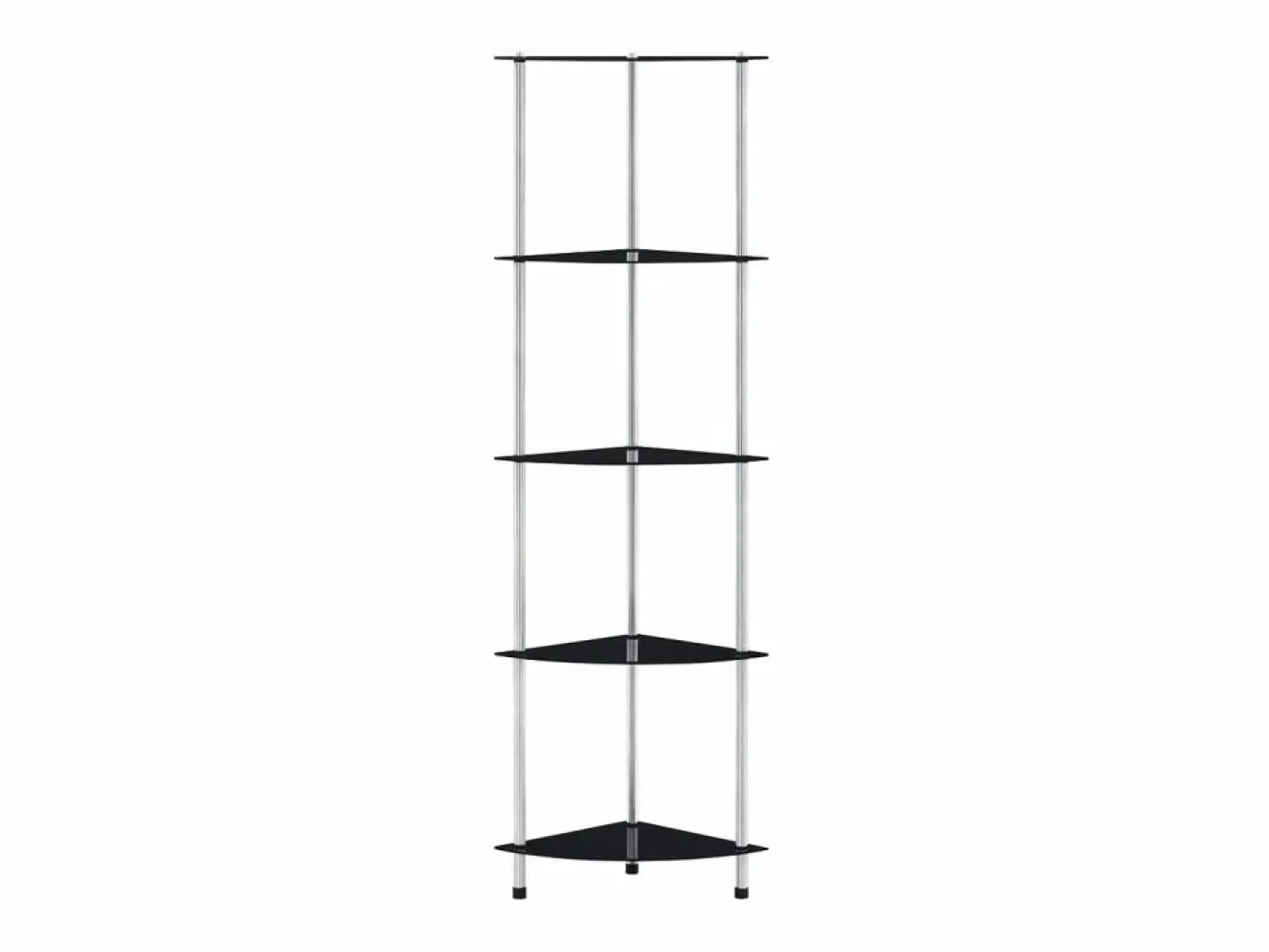 Clicnbuy Estantería 5 niveles cristal templado 30x30x130 cm Negro