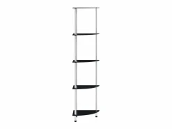 Clicnbuy Estantería 5 niveles cristal templado 30x30x130 cm Negro