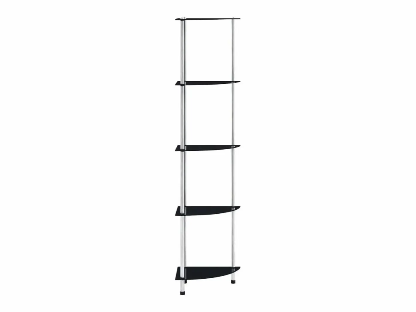 Clicnbuy Estantería 5 niveles cristal templado 30x30x130 cm Negro