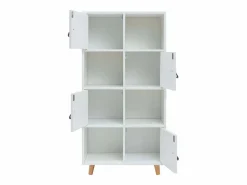 Estantería Anzio Blanca c/ 4 Puertas y 4 Estantes Blanco Discount