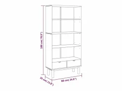 Estantería con 2 cajones OTTA madera maciza de pino marrón^vidaxl Outlet