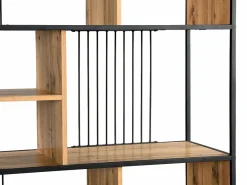 Vente-unique Estantería con 9 compartimentos de MDF y acero - Natural y Negro - LEMAVIA Color natural claro Hot