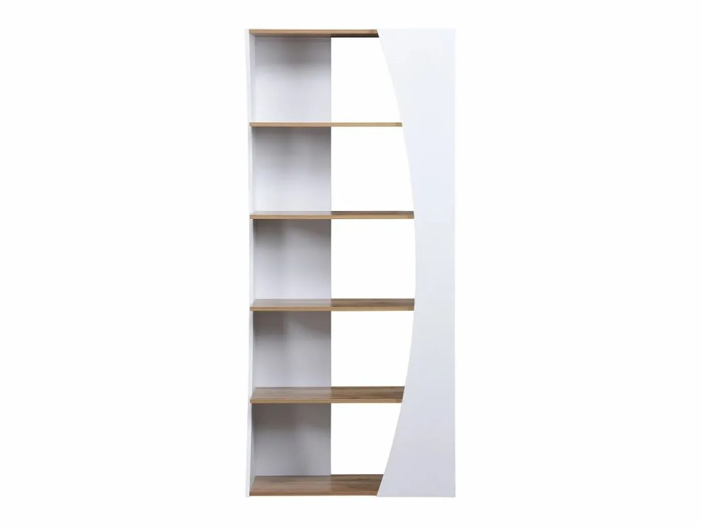 Vente-unique Estantería con 5 estantes - Blanco y Natural - JILORA Color natural claro / Blanco Hot