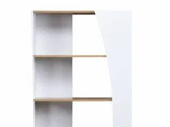 Vente-unique Estantería con 5 estantes - Blanco y Natural - JILORA Color natural claro / Blanco Hot