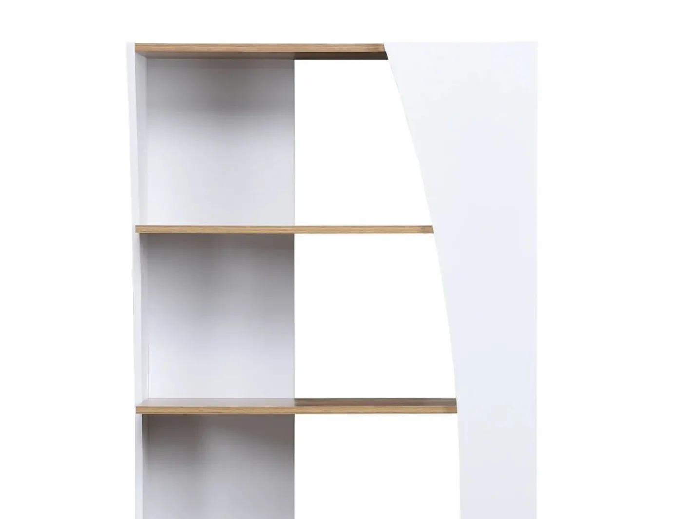 Vente-unique Estantería con 5 estantes - Blanco y Natural - JILORA Color natural claro / Blanco Hot