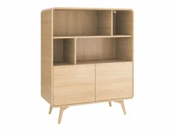 Vente-unique Librería|Estantería con 2 puertas y 4 estantes - Natural - JALEMO