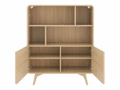 Vente-unique Librería|Estantería con 2 puertas y 4 estantes - Natural - JALEMO