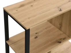 Vente-unique Estantería con espacio de almacenamiento y 1 puerta corredera de MDF - Natural y Negro - YALENA Negro / Color natural claro Outlet