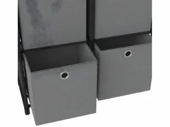 Estantería de 6 cubos con cajas tela negra 103x30x72,5 cm^Clicnbuy New