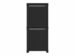 Estantería de 4 cubos con cajas de tela negra 69x30x72,5 cm^Clicnbuy