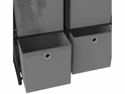 Estantería de 4 cubos con cajas de tela negra 69x30x72,5 cm^Clicnbuy