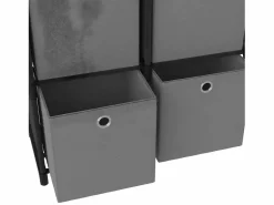 Clicnbuy Estantería|Estantería de 5 cubos con cajas tela negra 103x30x72,5 cm