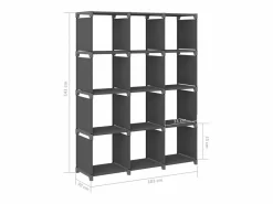 Clicnbuy Estantería de 12 cubos de tela 103x30x141 cm Gris Sale