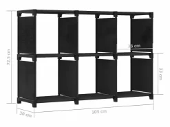Clicnbuy Estantería de 6 cubos de tela negra 103x30x72,5 cm Negro Online