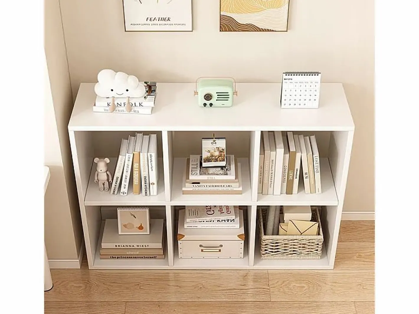 Estantería|ESTANTERÍA DE 6 ESTANTES PARA LIBROS ARMARIO ABIERTO MODERNO LOFT 100x67x30 cm