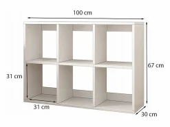 Estantería|ESTANTERÍA DE 6 ESTANTES PARA LIBROS ARMARIO ABIERTO MODERNO LOFT 100x67x30 cm