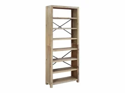vidaxl Vitrina|Estantería de 7 nieveles madera maciza de acacia 80x30x200 cm