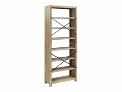 vidaxl Vitrina|Estantería de 7 nieveles madera maciza de acacia 80x30x200 cm