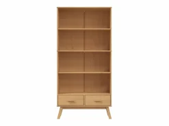 Clicnbuy Librería|Estantería de 4 niveles OLDEN madera maciza de pino marrón