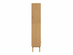 Clicnbuy Librería|Estantería de 4 niveles OLDEN madera maciza de pino marrón