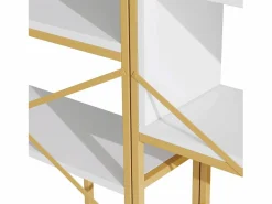 Hauss Spole Estantería de 160 x 29,5 x 180 cm - Metal y MDF - Dorado y Blanco Hot