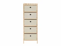Estantería de almacenaje 5 cestas de tela madera de cedro^vidaxl New