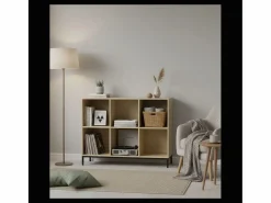 Calicosy Estantería de almacenaje 6 estantes con patas de metal Beige Discount