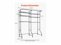 Estantería de Almacenamiento SucceBuy, para Lavadora y Secadora, 6 Niveles, Negro Outlet