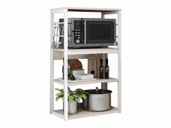 Mueble Camarera|Estantería de Cocina Unidad de Cocina Alta con estantes de Almacenamiento, Marco de Metal , Estante Industrial para microondas 50x30x100 Cm, Col