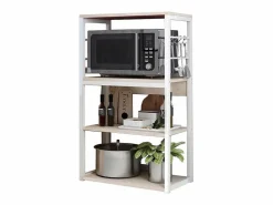 Mueble Camarera|Estantería de Cocina Unidad de Cocina Alta con estantes de Almacenamiento, Marco de Metal , Estante Industrial para microondas 50x30x100 Cm, Col