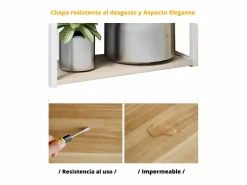 Estantería de Cocina, Unidad de Cocina Alta con estantes de Almacenamiento, Marco de Metal , Estante Industrial para microondas 50x30x130 Cm Blanco Best