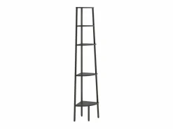 Clicnbuy Estantería|Estantería de esquina de 5 niveles negra 45,5x31,5x180 cm