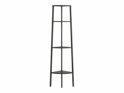 Clicnbuy Estantería|Estantería de esquina de 4 niveles negra 45,5x31,5x150 cm