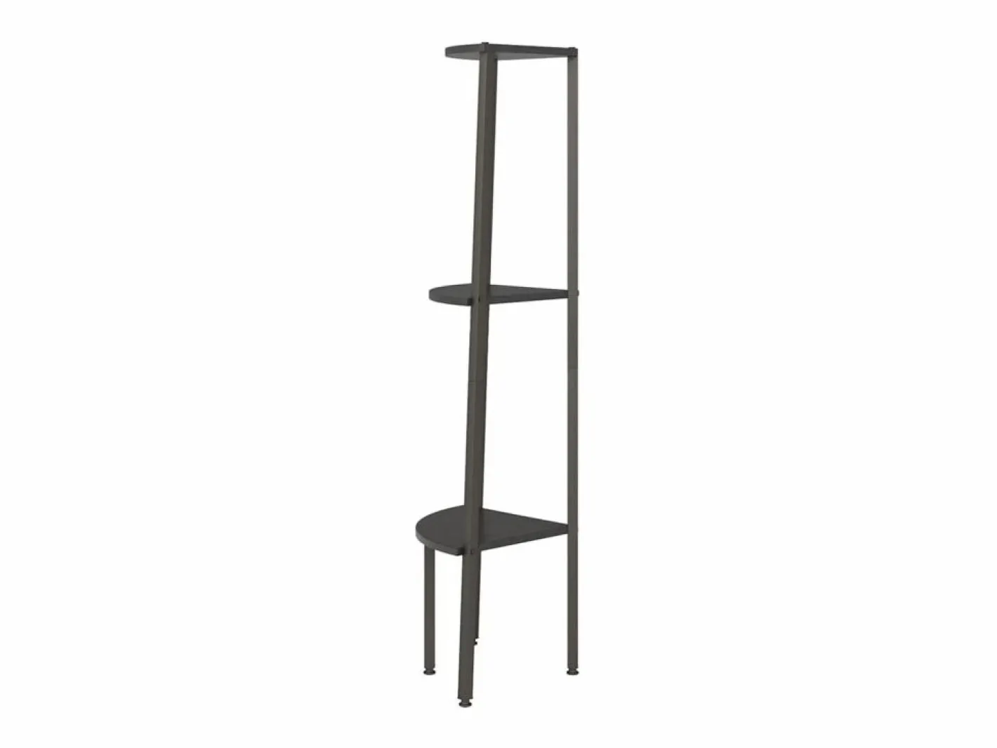 Estantería de esquina de 3 niveles negra 45,5x31,5x120 cm^Clicnbuy Discount