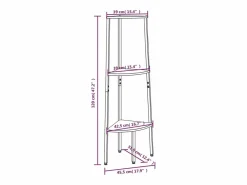 Estantería de esquina de 3 niveles negra 45,5x31,5x120 cm^Clicnbuy Discount