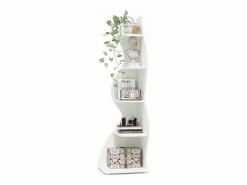 Estantería de esquina moderna de 5 niveles, estantería de esquina pequeña y elegante, unidad organizadora de soporte para plantas con forma única, color^Tribesigns Outlet