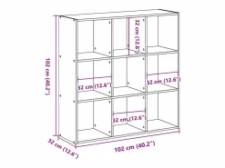 Estantería de madera de ingeniería hormigón 102x32x102 cm^Clicnbuy Best