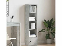 Estantería de madera de ingeniería hormigón 31x24x127 cm^Clicnbuy Best