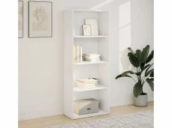 Clicnbuy Librería|Estantería de madera de ingeniería blanca 60x30x152 cm