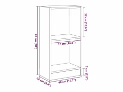 Clicnbuy Librería|Estantería de madera de roble 40x24x76 cm