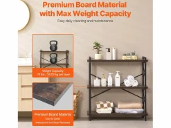 Estantería de Metal SucceBuy de 3 Niveles de Estilo Rústico para Sala de Estar y Oficina^ New