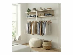 Estantería de pared MALYA de madera y metal , 90x40cm Blanco Best