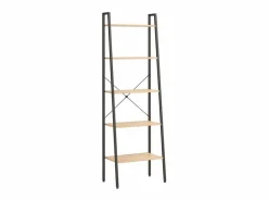Estantería de pie 5 baldas marrón claro y negro 56x35x174 cm ES418902^ Discount