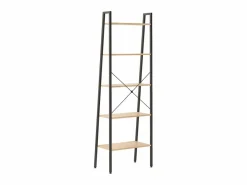 Estantería de pie 5 baldas marrón claro y negro 56x35x174 cm ES418902^ Discount
